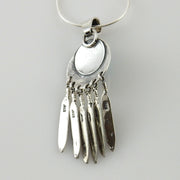 Sterling Silver Blue Turquoise Feather Pendant