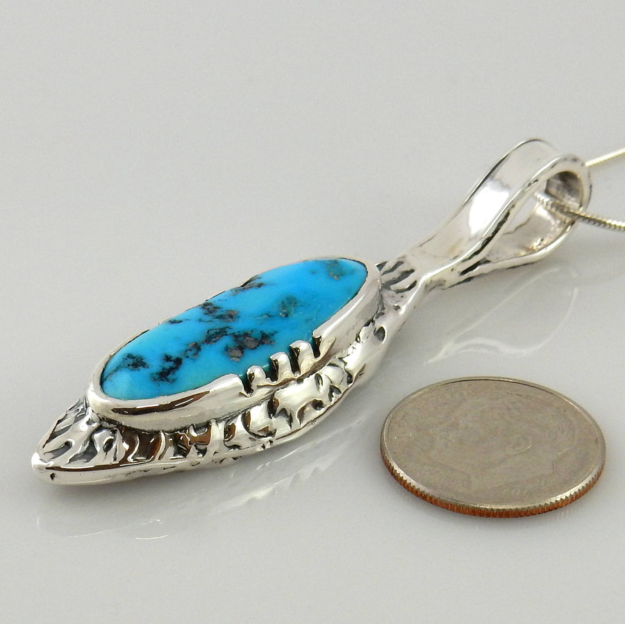 Sterling Silver Kingman Turquoise Pendant