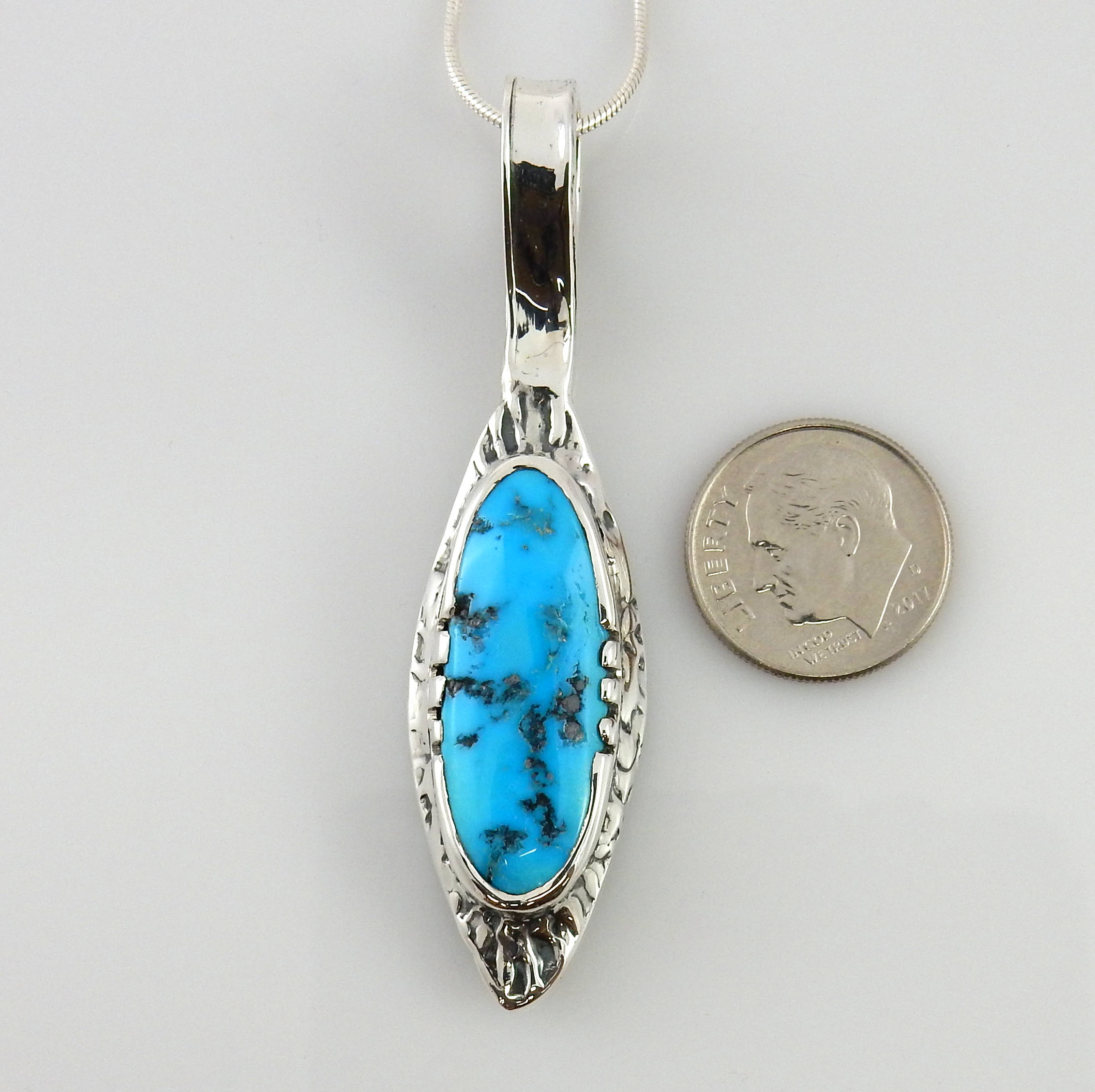 Sterling Silver Kingman Turquoise Pendant