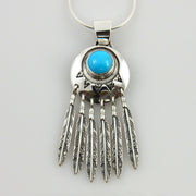 Sterling Silver Blue Turquoise Feather Pendant