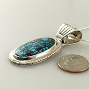 Sterling Silver Spiderweb Turquoise Pendant