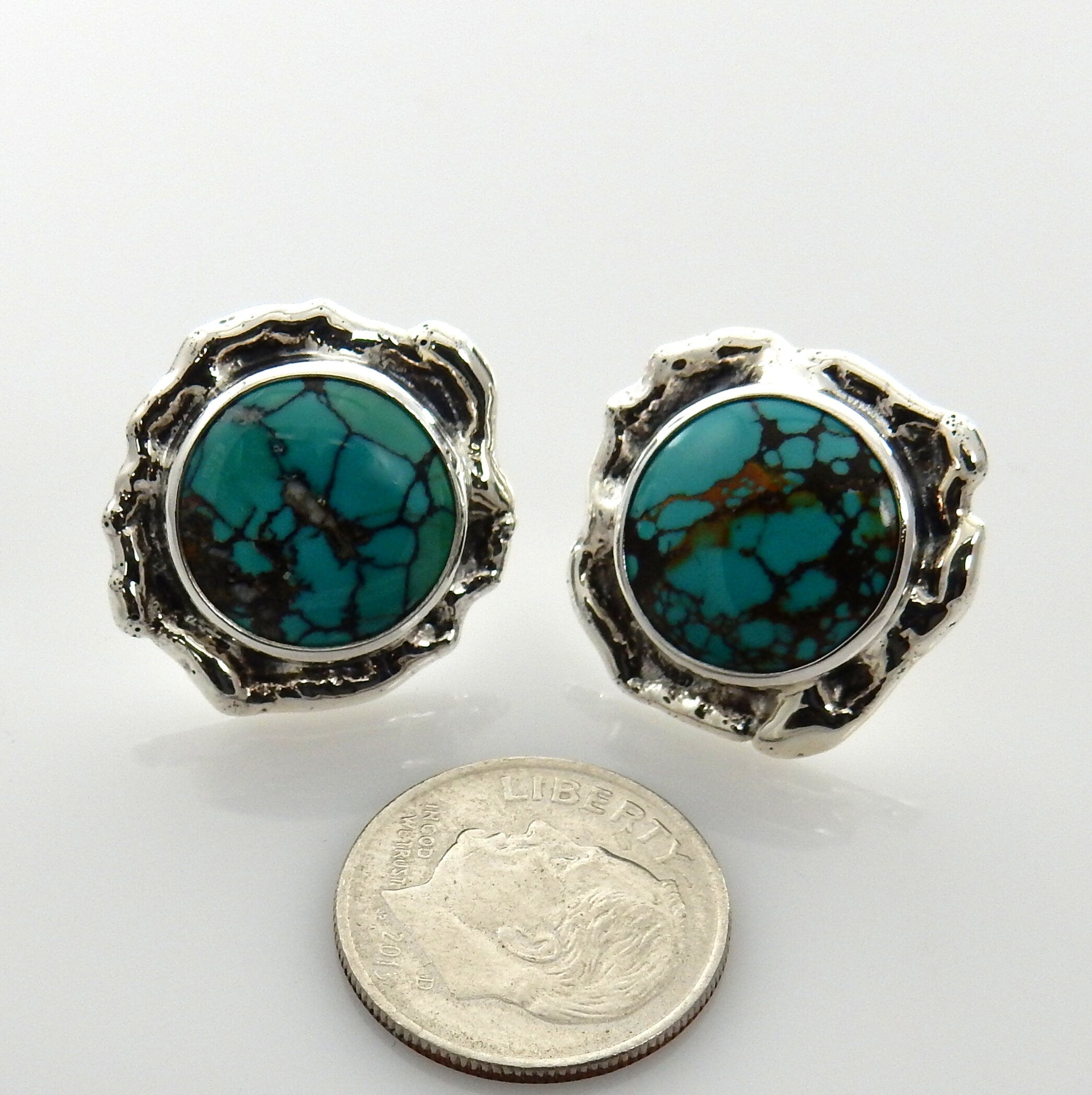 Sterling Silver Tibetan Turquoise Post Earrings