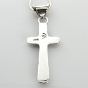 One of a Kind Sterling Silver Multi-stone Mosaic Inlay Cross Pendant