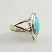 Southwestern Style blue turquoise ring, boho .925 sterling ring, turquoise ring, Handmade Unique Sterling Silver #8 Turquoise Ring Size 7.75