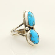 Handmade Southwestern Sterling Silver Blue Natural Turquoise Ring Size 6, silver turquoise ring, blue turquoise handmade sterling ring