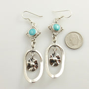 Sterling Silver Blue Turquoise Dangle Earrings