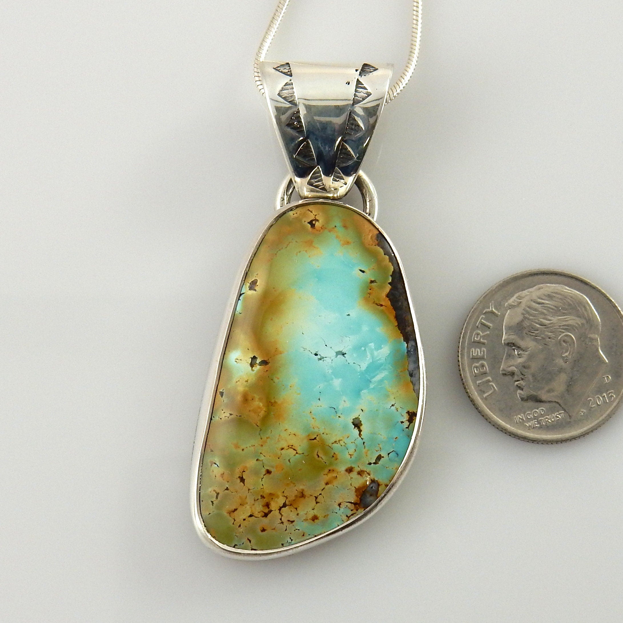 Sterling Silver Carico Lake Turquoise Pendant