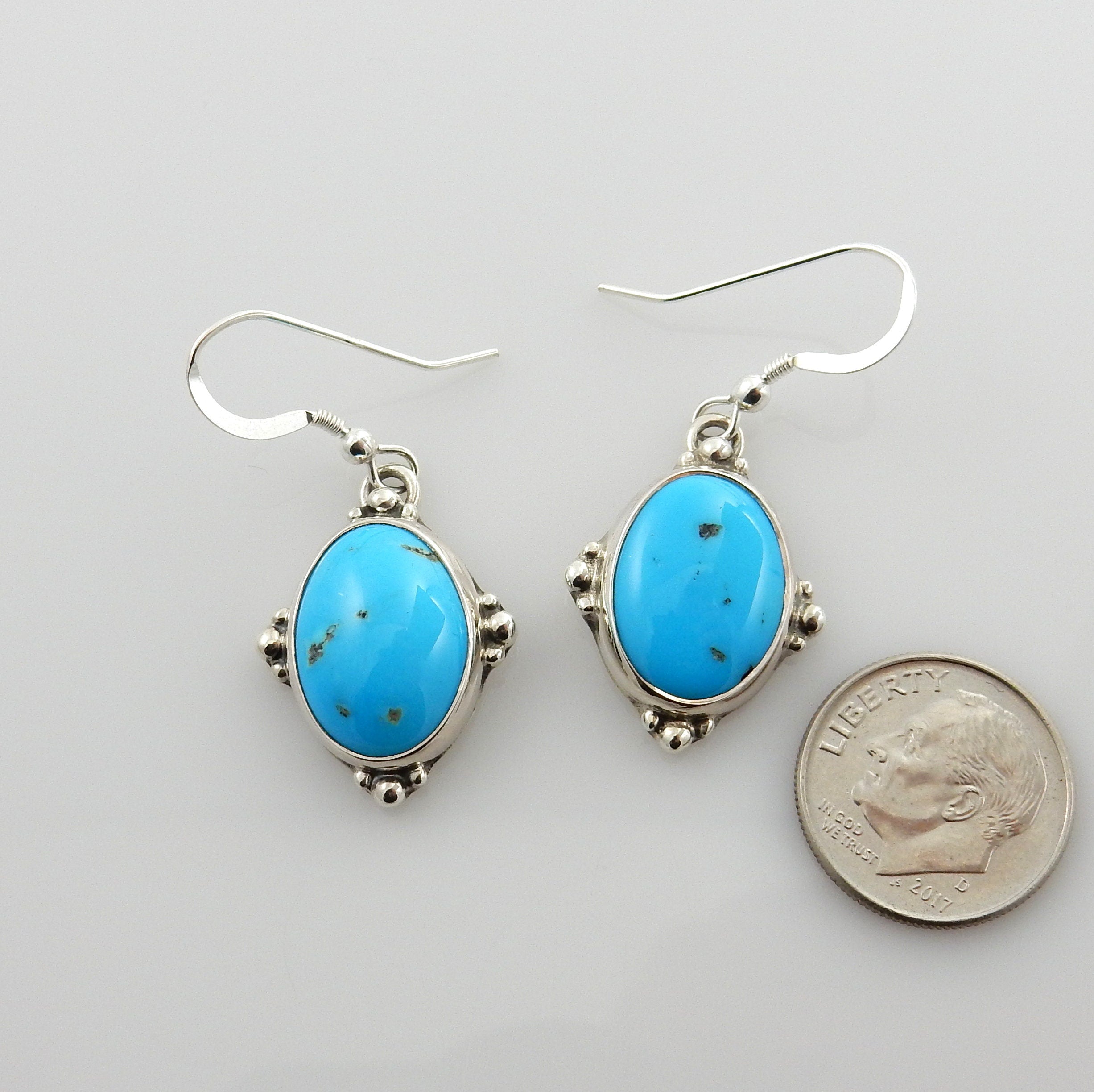 Sterling SIlver Sleeping Beauty Turquoise Earrings