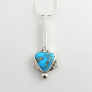 Sterling Silver Kingman Turquoise Drop Pendant