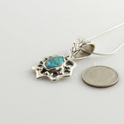 Sterling Silver Blue Turquoise Pendant