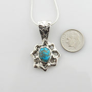 Sterling Silver Blue Turquoise Pendant