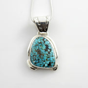 Sterling SIlver Spiderweb Turquoise Pendant