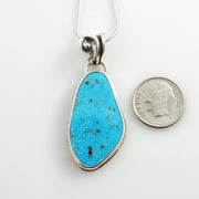 Handmade Silver Morenci Turquoise Pendant