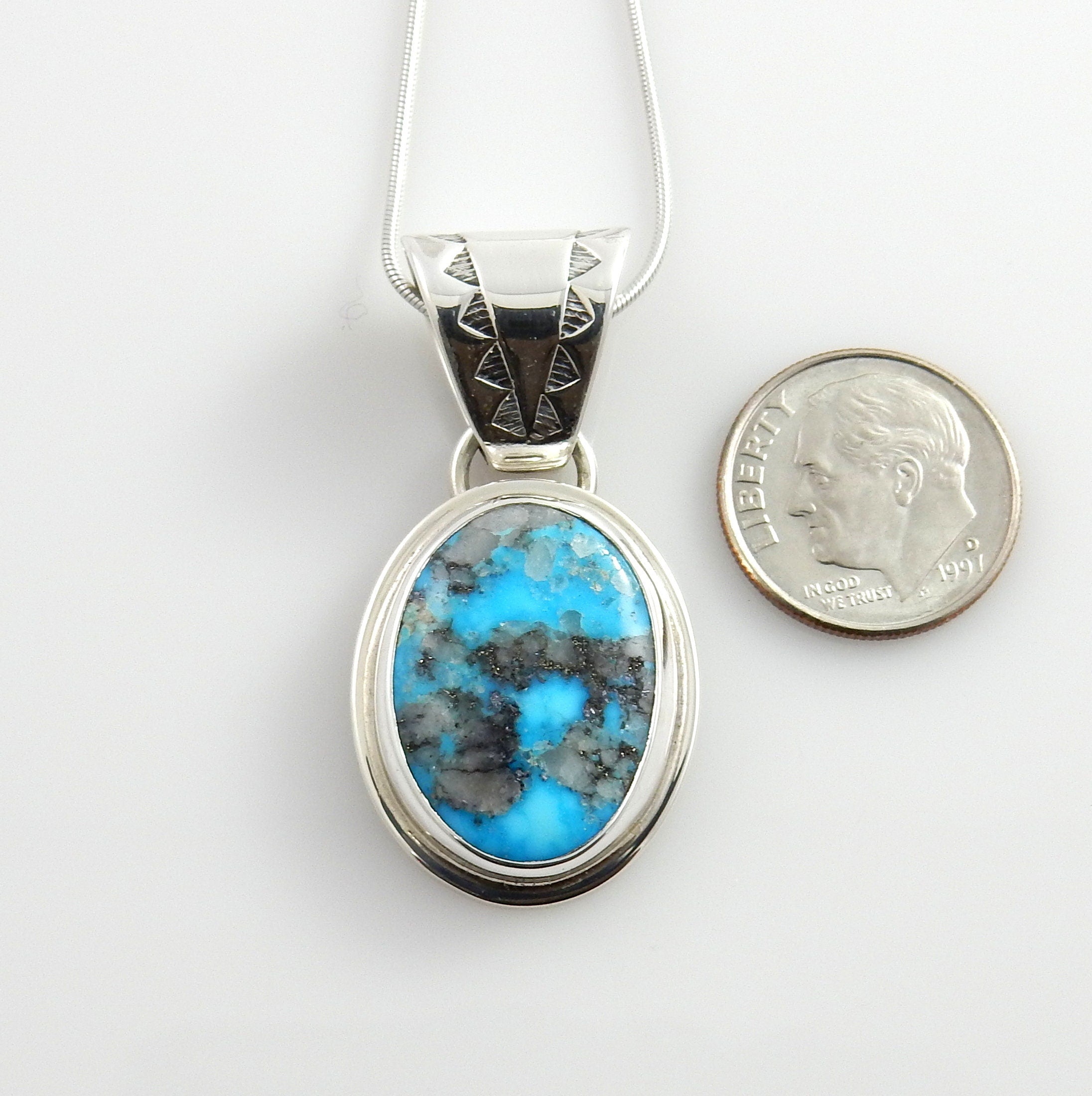 Sterling Silver Kingman Turquoise Pendant