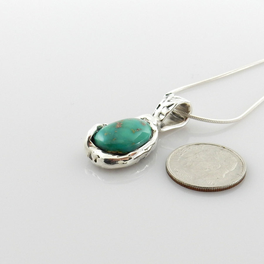 Unique Sterling Silver Royston Turquoise Pendant