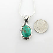 Unique Sterling Silver Royston Turquoise Pendant