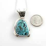 Sterling SIlver Spiderweb Turquoise Pendant