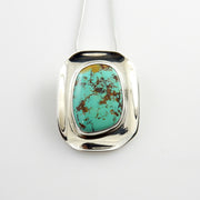 One of a Kind Handmade Sterling Silver Fox Turquoise Pendant