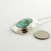 One of a Kind Handmade Sterling Silver Fox Turquoise Pendant