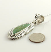 Handmade sterling silver Kings Manassa Turquoise Drop Pendant