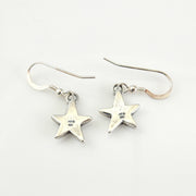 Sterling Silver Blue Turquoise Star Inlay Earrings