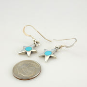 Sterling Silver Blue Turquoise Star Inlay Earrings