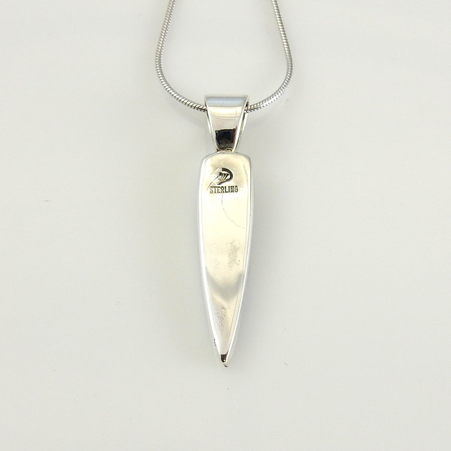 Sterling Silver Multi-stone Inlay Drop Pendant