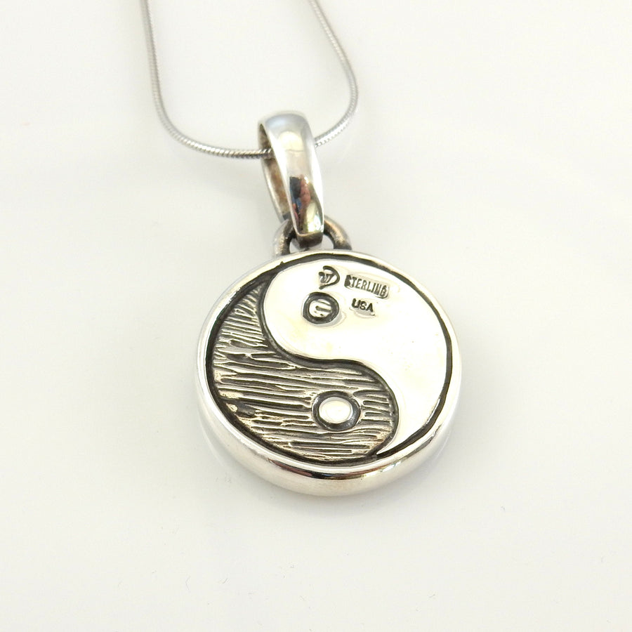 Sterling SIlver Turquoise Howlite Inlay Yin Yang Pendant