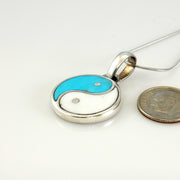 Sterling SIlver Turquoise Howlite Inlay Yin Yang Pendant