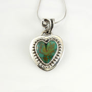 Sterling Silver Green Turquoise Heart Pendant