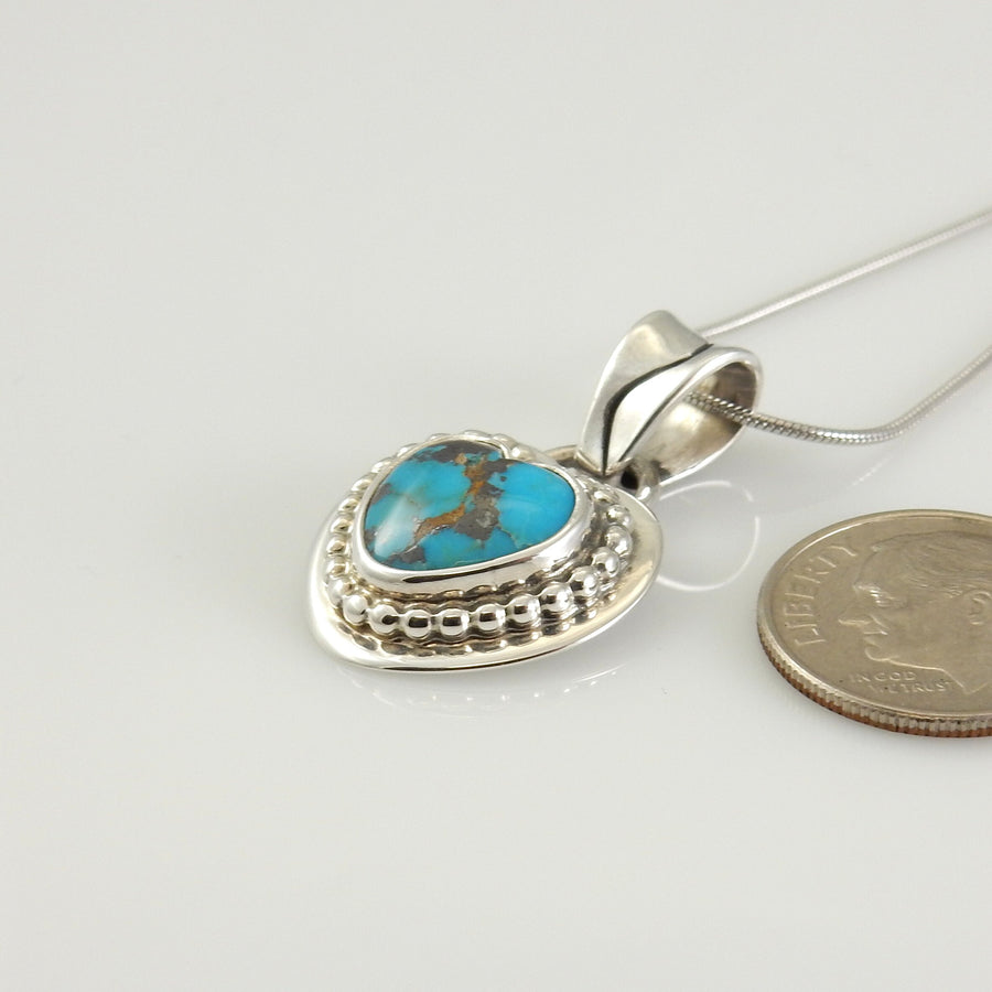 Sterling Silver Turquoise Heart Pendant