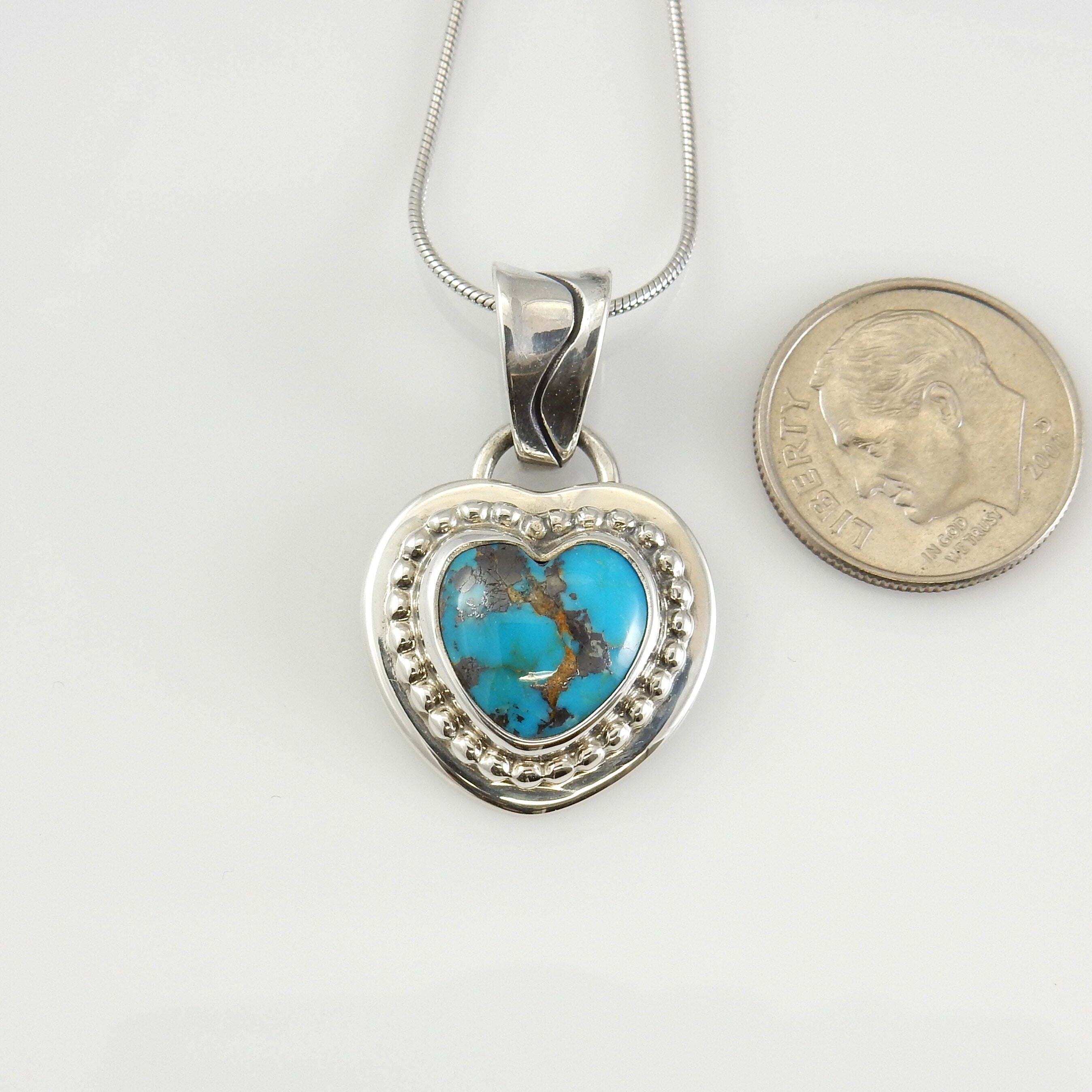 Sterling Silver Turquoise Heart Pendant