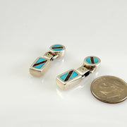 Sterling Silver Turquoise Sugilite Inlay Post Earrings