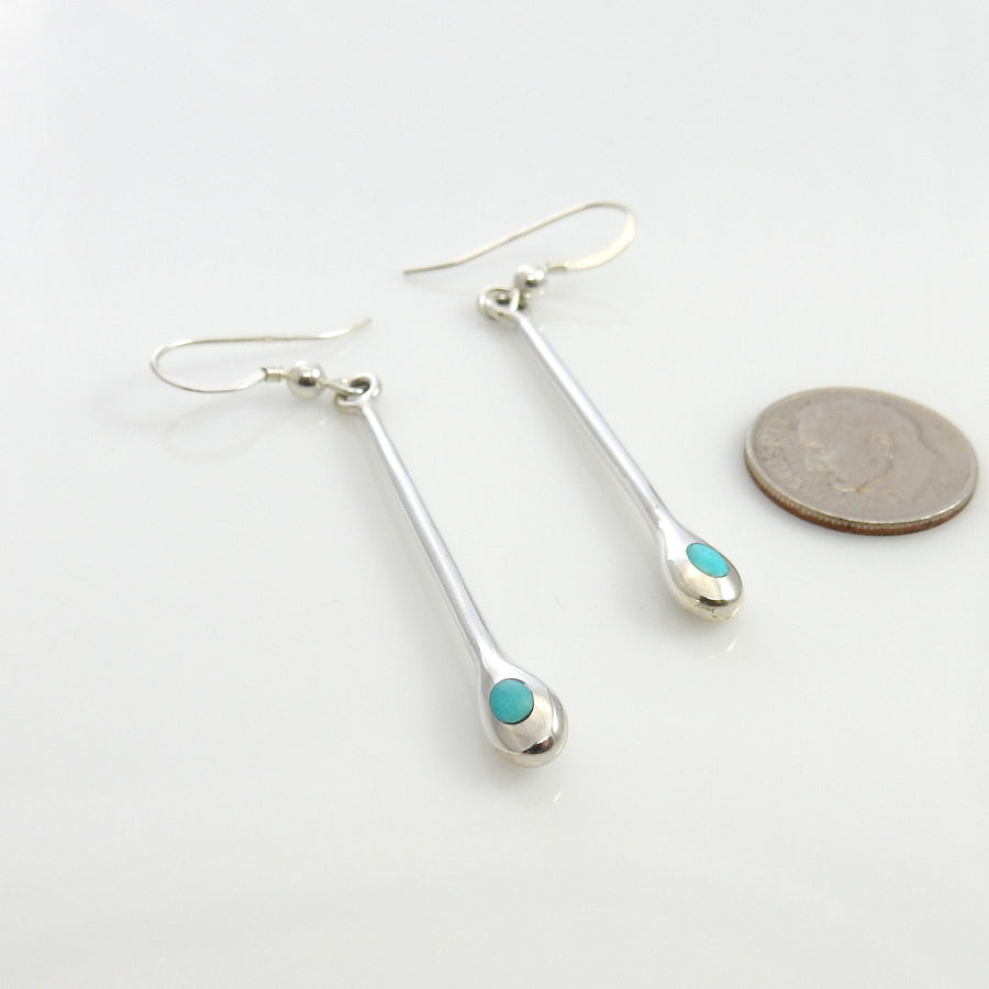 Sterling Silver Blue Turquoise Dangle Earrings