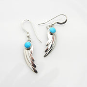 Handmade Silver blue turquoise dangle earrings, sleeping beauty blue turquoise loop earrings for her