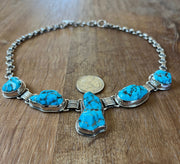 Sterling Silver Darling Darlene Turquoise Adjustable Necklace