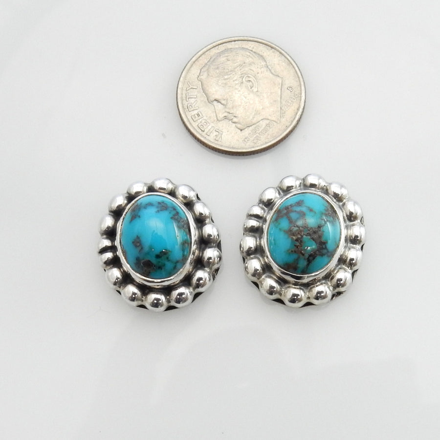 Sterling Silver Persian Turquoise Post Earrings