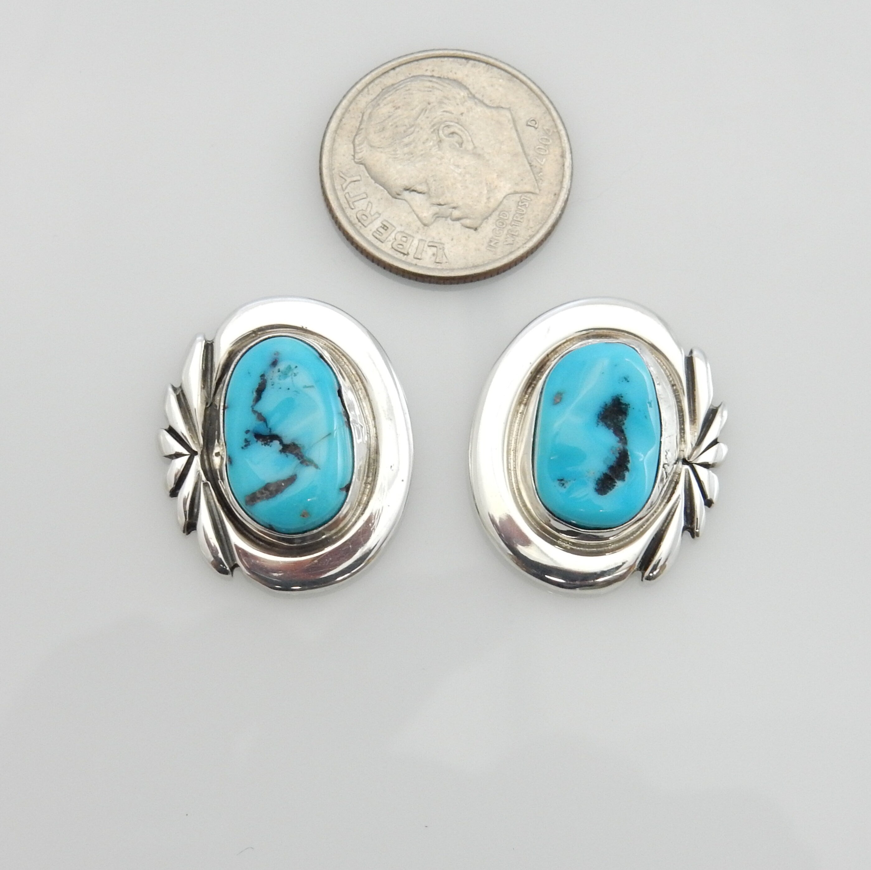 Sterling Silver Kingman Turquoise Post Earrings