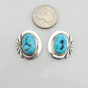 Sterling Silver Kingman Turquoise Post Earrings