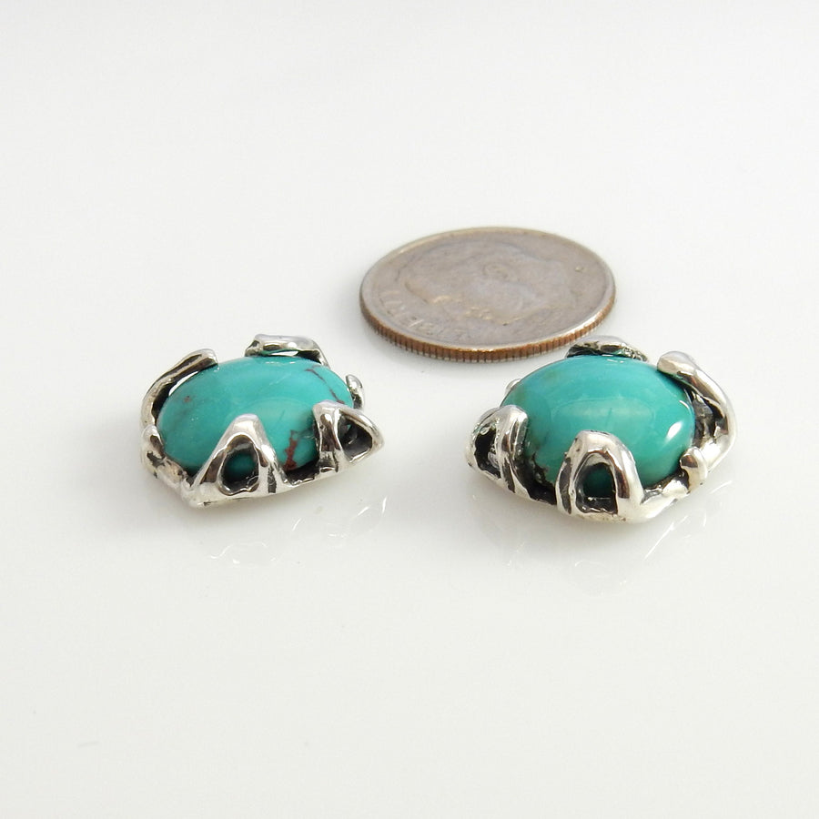 Sterling Silver Handmade Turquoise Post Earrings