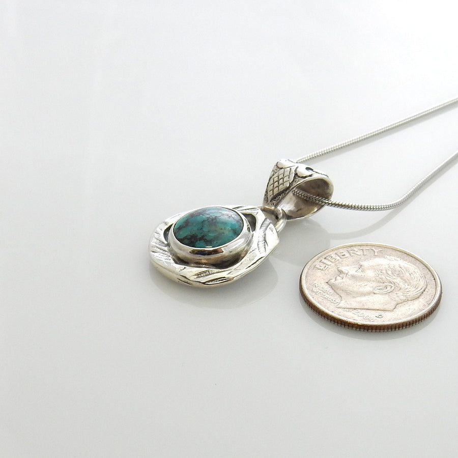 Unique Sterling Silver Spiderweb Turquoise Pendant, Handmade Silver Turquoise Drop Pendant, Spiderweb Turquoise Sterling Unique Pendant