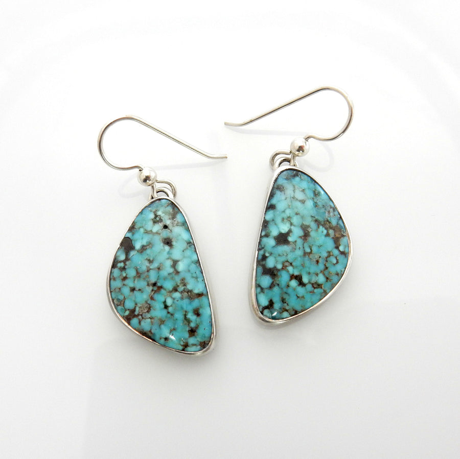 Sterling Silver Matrix Turquoise Dangle Earrings