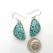 Sterling Silver Matrix Turquoise Dangle Earrings