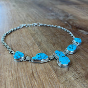 Sterling Silver Darling Darlene Turquoise Adjustable Necklace