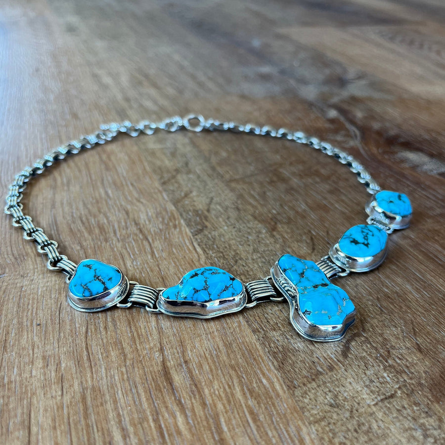 Sterling Silver Darling Darlene Turquoise Adjustable Necklace