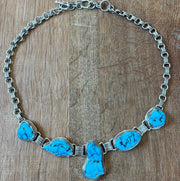 Sterling Silver Darling Darlene Turquoise Adjustable Necklace