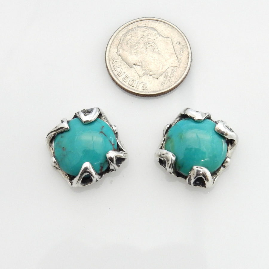 Sterling Silver Handmade Turquoise Post Earrings