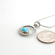 Silver turquoise pendant, turquoise sterling silver pendant, sleeping beauty turquoise pendant, unique 925 silver turquoise drop pendant