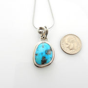 Sterling Silver Kingman Turquoise Drop Pendant