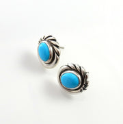 Sterling Silver Blue Turquoise Post Earrings